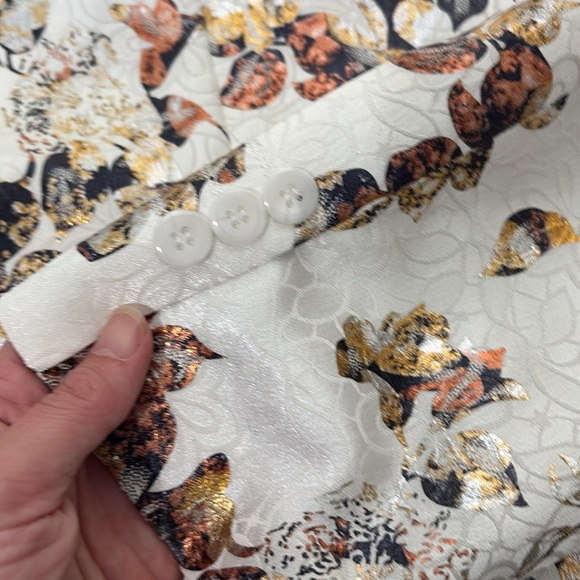 Suslo Couture Single Button Textured Floral Blazer Jacket White Men’s size 48 - Picture 3 of 11